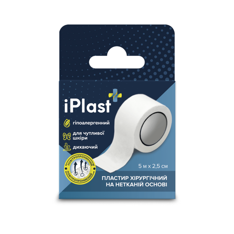 Пластир iPlast хірургічний полімер.осн. 5 м х 2,5 см